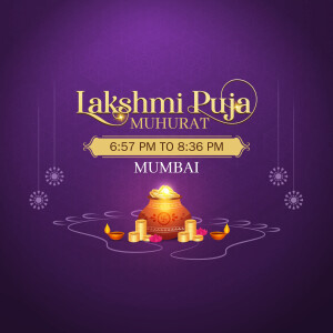 Lakshmi Puja Muhurat timings for Mumbai