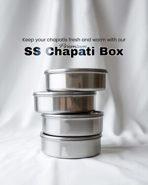 Stack of stainless steel chapati boxes for keeping roti and chapati warm and fresh.
