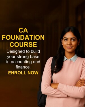 Image of a young woman promoting a CA Foundation course.