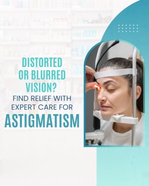 Woman undergoing an eye exam for astigmatism