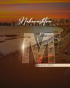 Maharashtra Foundation Day celebration with Marine Drive backdrop
