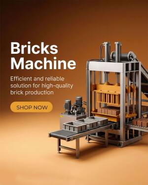 A modern industrial brick making machine featuring a conveyor belt system in a studio setting