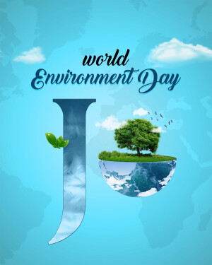 Illustration for World Environment Day featuring a globe and tree