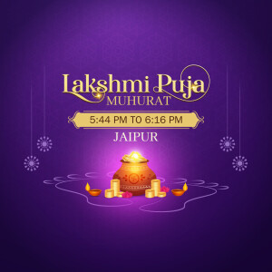 Lakshmi Puja Muhurat timing for Jaipur