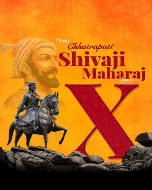 Image depicting Chhatrapati Shivaji Maharaj on horseback with a large 'X' symbol.
