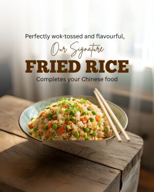 Close-up of a bowl of perfectly wok-tossed fried rice with chopsticks