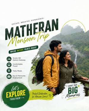 A young couple standing on a balcony overlooking lush green mountains in Matheran during monsoon season.