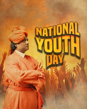 Image commemorating National Youth Day with Swami Vivekananda