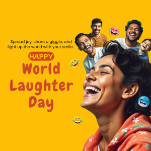 Group of people laughing and celebrating World Laughter Day