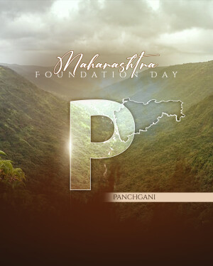 Maharashtra Foundation Day greeting with Panchgani landscape