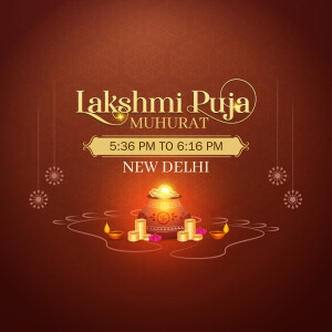 Lakshmi Puja Muhurat time for New Delhi