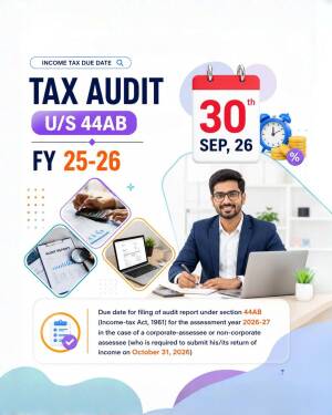 A professional man at a desk working on a laptop with tax audit information overlay
