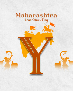 Maharashtra Foundation Day graphic with map and historical figures