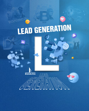 Digital marketing graphic illustrating lead generation concepts with icons and text.