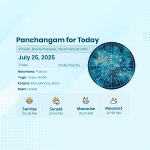 Panchangam for July 25, 2025, showing astrological details and timings