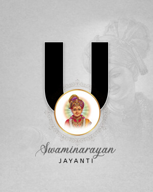 Swaminarayan Jayanti image with portrait and text