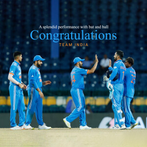 Indian cricket team celebrating a win on the field