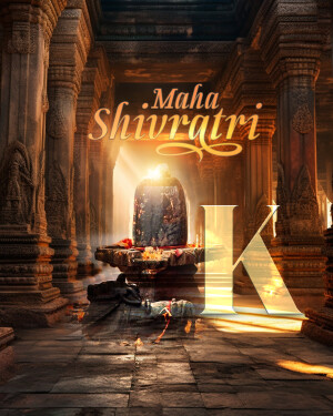 Maha Shivratri celebration with a Shiva Lingam in a temple