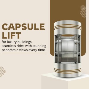 Modern capsule lift with panoramic views for luxury buildings