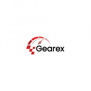 GearEx logo featuring a speedometer and checkered flag