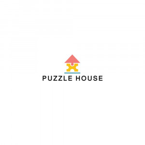 Logo of Puzzle House featuring a house shape formed by puzzle pieces.
