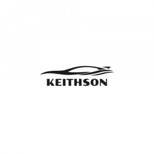 Keithson logo featuring a sleek car silhouette and the brand name.