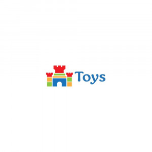 Colorful logo featuring a toy castle and the word 'Toys'