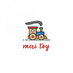 Colorful illustration of a toy train with the text 'miri toy'