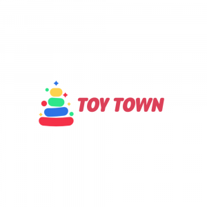 Colorful stacked toy blocks with the text 'Toy Town'
