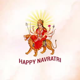 Happy Navratri Greeting With Goddess Durga Design For Twitter