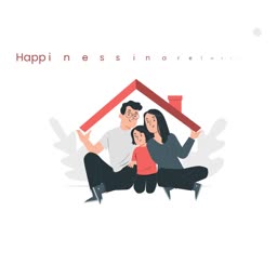 Happy Family At Home Illustration Artwork For WhatsApp