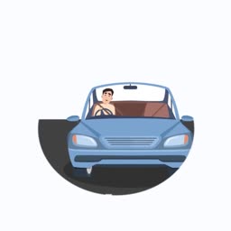 Illustration Of A Man Driving A Convertible Car Post For WhatsApp