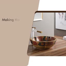 Elegant Patterned Ceramic Vessel Sink Business Poster For Pinterest