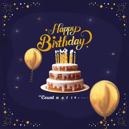 Elegant Gold And Navy Birthday Celebration Template For Instagram
