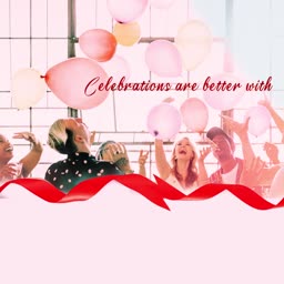 Celebration Party Balloons And Friends Social Media Post For Telegram