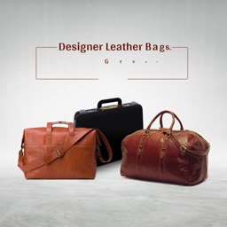 Premium Designer Leather Bags Collection Flyer For Twitter