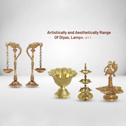 Traditional Brass Diyas And Lamps Collection Promotional Banner For Instagram