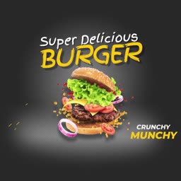 Super Delicious Crunchy Burger Advertisement Branding Post For Telegram