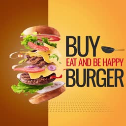 Buy Eat And Be Happy Burger Promotion Advertisement For LinkedIn