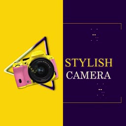 Stylish Camera Concept Art Social Media Post For Pinterest