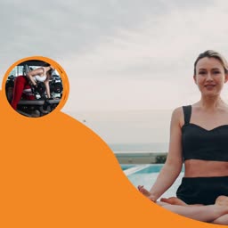 Woman Meditating By The Pool Advertisement For Twitter