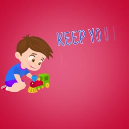 Boy Playing With A Toy Train Graphic For Telegram