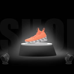 Neon Orange High-Top Sneaker Showcase Image For Instagram