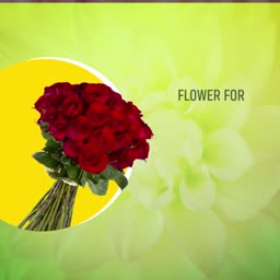 Red Roses Bouquet On Yellow Background Advertisement For Google Business Profile