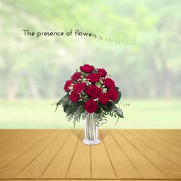 Red Rose Bouquet On Wooden Surface Banner For Pinterest