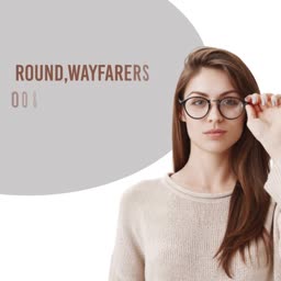 Woman Wearing Trendy Round Eyeglasses Graphic For WhatsApp
