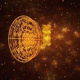 Golden Zodiac Wheel In Deep Space Banner For Twitter