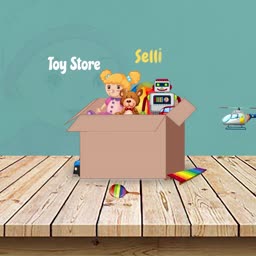 Selli Toy Store Box Illustration Poster For LinkedIn