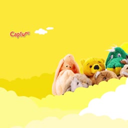 Stuffed Animal Toys On Yellow Background Banner For Threads