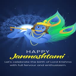 Happy Janmashtami Celebration Template For Threads